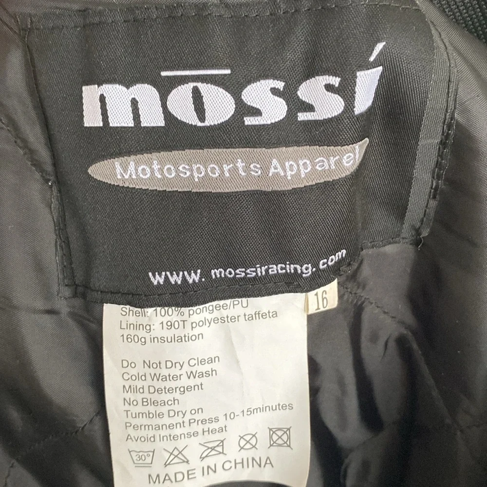 (A12) Mossi Motorsports Apparel Snow Bib in Black, Size 16, NWOT, Unisex